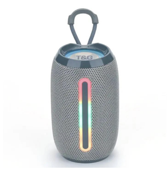 Аккумуляторная блютуз колонка - динамик с LED подсветкой T&G (FM радио/USB/TG/AUX/Bluetooth) Серая
