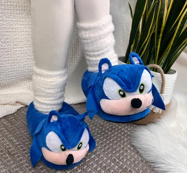 Тапочки іграшки Кігурумі Kigurumi Домашні Сонік Плюшеві Тканинні Чоловічі Синій 38-43 (3090)