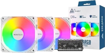 Набор из трех вентиляторов для корпуса Montech 120 мм (E28 ARGB 3 PACK (W))