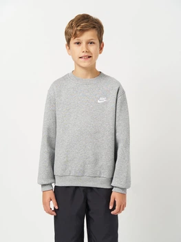 Дитячий теплий світшот на флісі для хлопчика Nike K Nsw Club Flc Crew Ls Lbr FD3006-063 S 128-137 см Dk Grey Heather/White (196607241189)