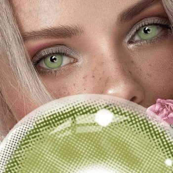 Зелені контактні лінзи з діоптріями Айс Мілк Грін 2 шт. -7.00 ELITE Lens