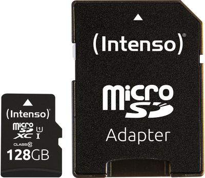 Karta pamięci Intenso microSDXC 128GB Class 10 UHS-I U1 + adapter SD (3424491)