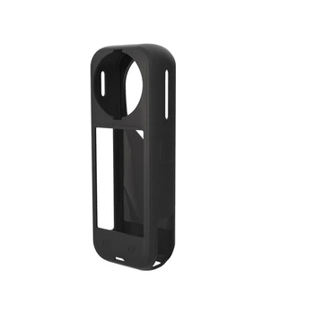 Силіконовий чохол для камери Insta360 X5 і кришка-ковпачок для об'єктива — чорний