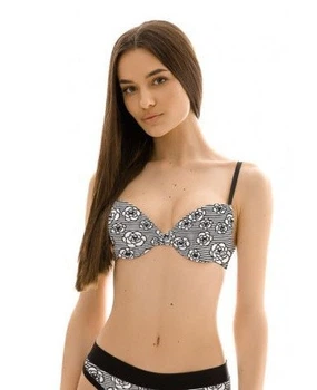 Бюстгальтер пуш-ап хлопок Jasmine Aida 1802/15 бело-черный 75C