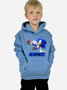 Детское теплое худи для мальчика Спиногрыз Sonic 10-00708 128 см Голубое (ROZ6501019437)