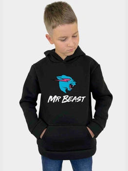 Подростковое теплое худи для мальчика Спиногрыз Mr Beast №09-01631 152 см Черное (ROZ6400179158)