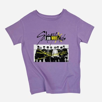Дитяча футболка для дівчинки Спиногриз Stray kids I'm Who? №10-00019 128 см Лілова (ROZ6501045376)