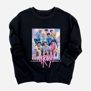 Подростковый свитшот для девочки Спиногрыз Stray kids фото №10-00186 140 см Черный (ROZ6501045290)