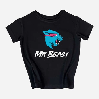 Детская футболка для мальчика Спиногрыз Mr Beast №09-0061 128 см Черная (ROZ6400148325)