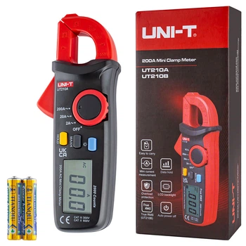 Токовые клещи UNI-T UT210A с ручным выбором диапазонов (0.1мА-60A AC; 600V DC; 600V AC; 20МОм; 20мФ; прозвонка; проверка диодов) (2341095)