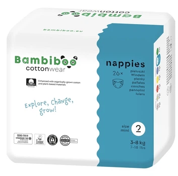 Подгузники Bambiboo cotton premium Польша 2 (3-8кг) 26шт