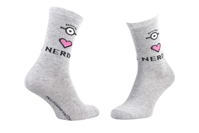 Шкарпетки MinionS COEUR+ OEIL + NERDS світло-сірий Діт 36-41 13890131-1