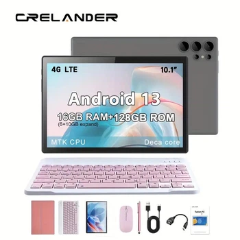 Планшет Crelander T50 16GB/128GB LTE 4G з клавіатурою з мишкою Рожевий