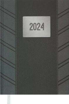 Щоденник датований 2024 А5 336арк HIDE сірий BUROMAX