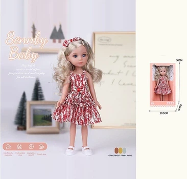 Кукла Sennby Baby MN 336 высота: 34 см, имитация стеклянных глаз, обуви, в коробке