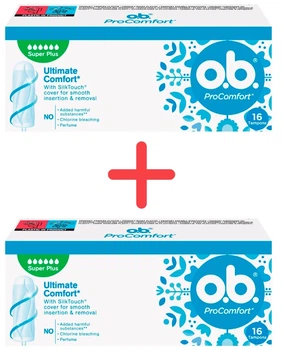 Упаковка тампонов o.b. ProComfort Super Plus 16 шт х 2 пачки (3574660607567/3574661331157-1)