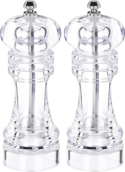 Zestaw młynków Vilde akrylowych Przezroczystych 16 cm 2 szt (5904316498917)