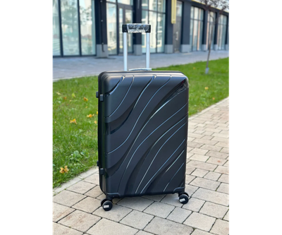 Валіза дорожня велика 110л RGL PP5-L чорна з поліпропілену кодовий замок TSA та телескопічна ручка
