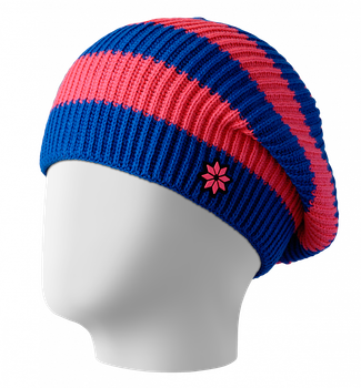 Шапка-ковпак чоловіча в'язана PEPPER One Size (56-60) Синій/Яскраво-Рожевий