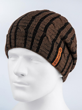 Шапка-колпак мужская из пряжи RIDGE One Size (56-60) Коричневый / Черный