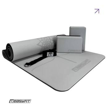 Набор для йоги и фитнеса EasyFit Polarity Set PRO (Stone): коврик, два блока и ремень (A-046143)