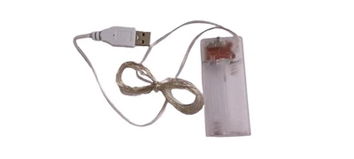 Гирлянда капля росы 50 LED 5 м на медной проволоке на батарейках и USB Синий (3844)