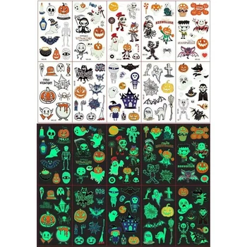 Набор "Halloween glow №2" из 10 детских светящихся временных тату по 12*7 см (kids-tatto-halloween-glow-set-2)