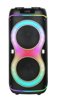 Акустическая переносная Bluetooth колонка GD-2881 с радиомикрофоном 8" 50 Вт FM, USB, AUX, RGB