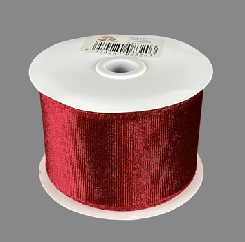 Лента бархатная новогодняя 63мм , красная 10 ярд Красный Unison (D30253 red)