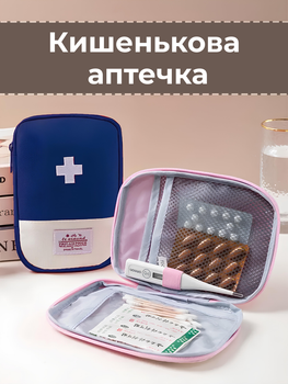 Карманная аптечка (Мини аптечка) 18см × 13см Синий