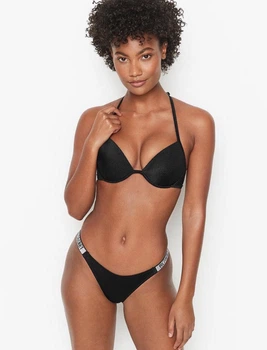 Купальник зі стразами Push up Victoria’s Secret Чорний 32C-S
