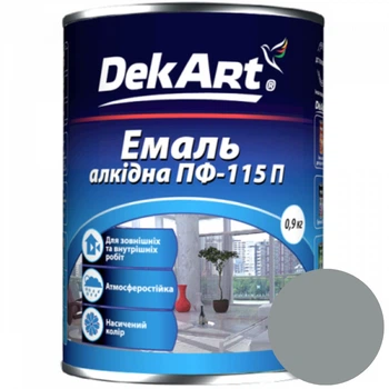 Эмаль алкидная ПФ-115П светло-серая ТМ "DekArt" - 2,8 кг.