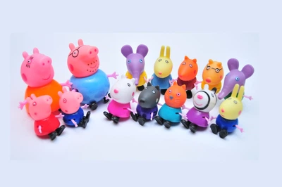 Набор Свинка Пеппа 14 фигурок семья Peppa Pig мама папа Джорж Сюзи друзья Пеппы