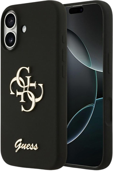 Панель Guess Silicone Big 4G Script для Apple iPhone 17 Black (3666339522230)