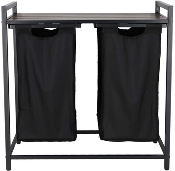 Kosz na pranie Ikonka 2 komory z półką 92 l (5903039766860)