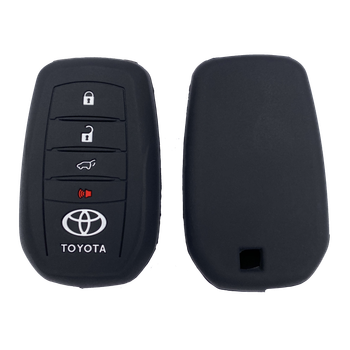 Силиконовый чехол для ключа OneCase Toyota Verso Cruiser Hilux RAV4 200 Sequoia Auris Highlander Camry Cruiser Prado C-HR Tundra Land Corolla Yaris Land Proace Cruiser Land Avensis Black