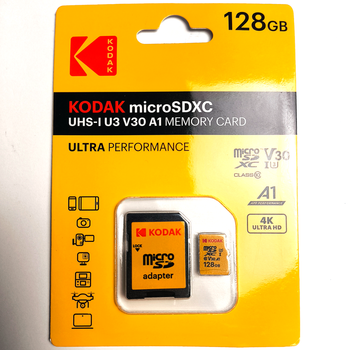 Карта памяти KODAK microSDXC 128GB UHS-I U3 V30 A1 4K Ultra HD