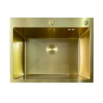 Кухонна мийка Mixxus MH6050 Micro Decor Brushed Gold матове золото 3.0/0.8 мм з нержавіючої сталі інтегрована (MI8222)