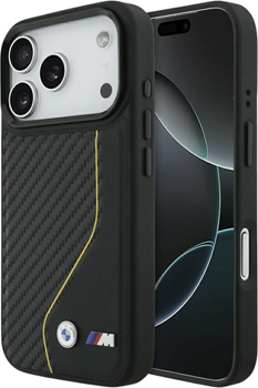 Панель BMW M Carbon Line & Logo MagSafe для Apple iPhone 17 Pro Yellow (BMHMP17L25PCCSCKY)