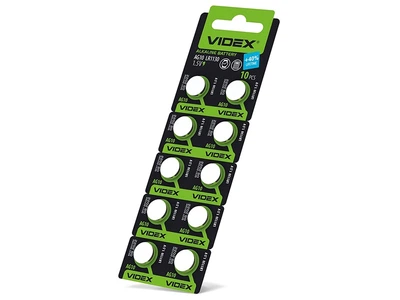 Батарейка годинникова Videx AG10 / LR1130 blister card 10 шт