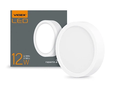 Світильник світлодіодний накладний VIDEX VL-DLRS-125 Downlight 12W 5000K IP20 круглий