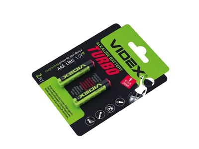 Батарейка лужна Videx Turbo LR03 / AAA blister 2 шт