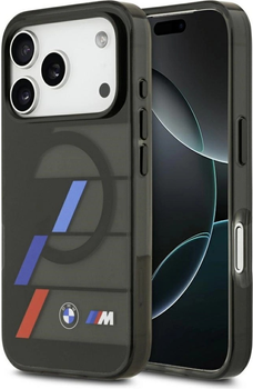 Панель BMW M IML Metal Buttons Tricolor Lines MagSafe для Apple iPhone 17 Pro Black (BMHMP17L25HTTRIK)