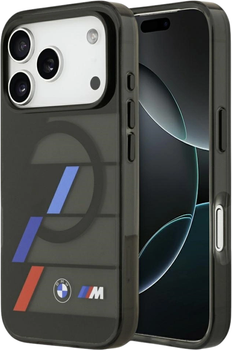 Панель BMW M IML Metal Buttons Tricolor Lines MagSafe для Apple iPhone 17 Pro Max Black (BMHMP17X25HTTRIK)