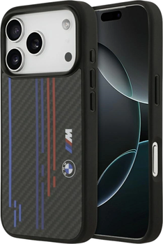 Etui plecki BMW M Kevlar Lines & Logo MagSafe do Apple iPhone 17 Pro Black (BMHMP17L25CFSTSK)