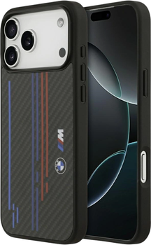Etui plecki BMW M Kevlar Lines & Logo MagSafe do Apple iPhone 17 Pro Max Black (BMHMP17X25CFSTSK)