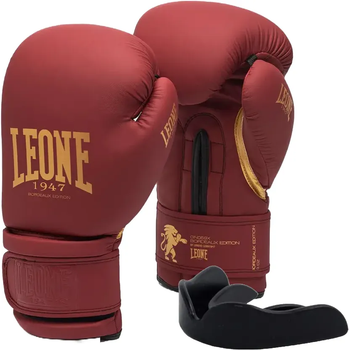 Рукавички боксерські з капою Leone GN059X BORDEAUX ED 10 унцій, червоні