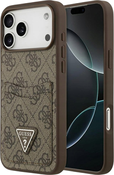 Панель Guess 4G Double Card Triangle для iPhone 17 Pro Max Brown (3666339552619)