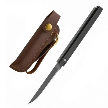 Складной нож со стеклобоем и чехлом SteelFolKnife, черный