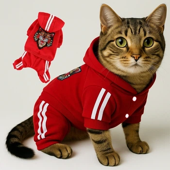 Костюм для котов (кошек) Тигр XS Красный